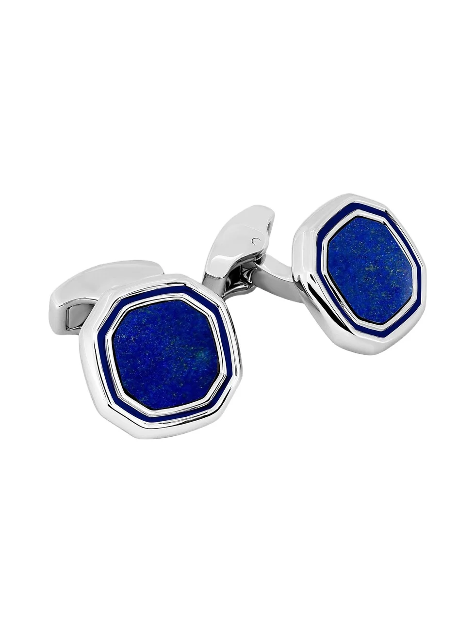 Men's Blue Enamel & Bronze-Plated Cufflinks - Blue