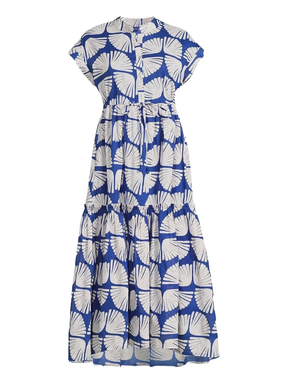 Ro's Garden Women's Mumi Geometric-Print Cotton Midi-Dress