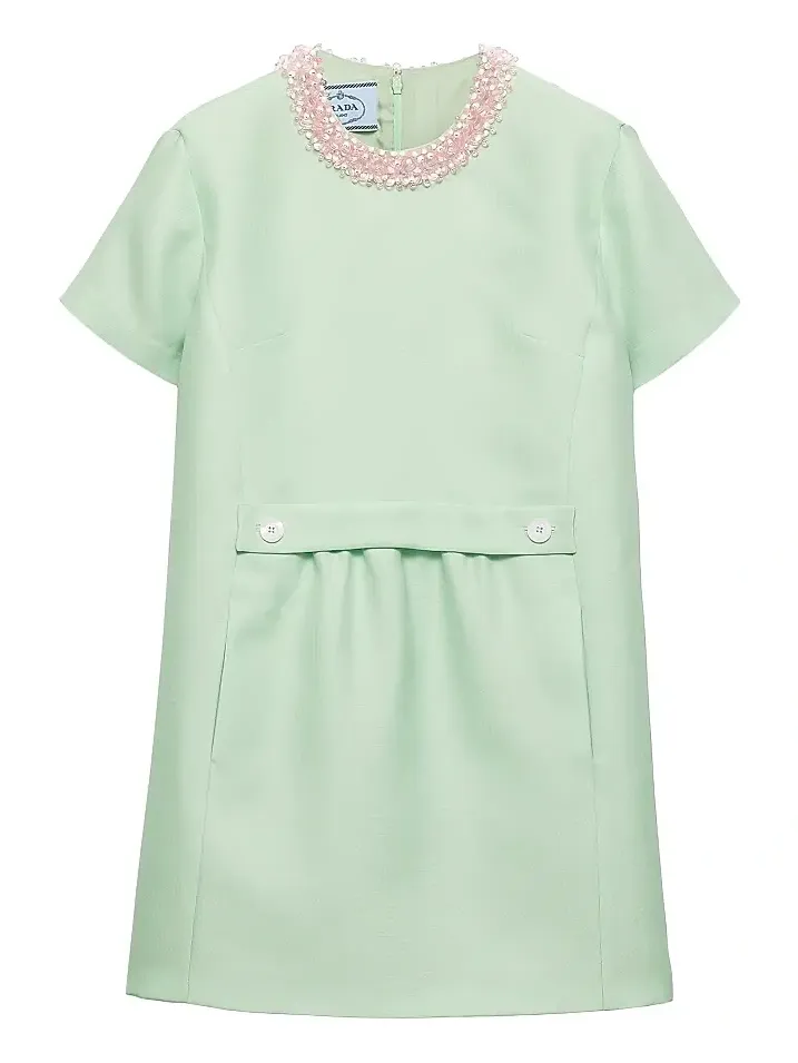 Women's Embroidered Slubbed Gazar Dress Women's Embroidered Slubbed Gazar Dress