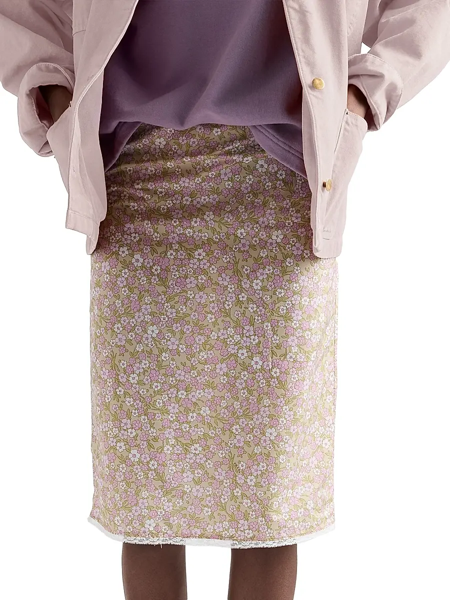 Prada Women's Floral Print Nylon Skirt - Pink | Thumbnail 2 Prada Women's Floral Print Nylon Skirt - Pink | Thumbnail 2