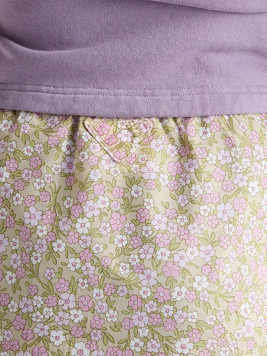 Prada Women's Floral Print Nylon Skirt - Pink | Thumbnail 4 Prada Women's Floral Print Nylon Skirt - Pink | Thumbnail 4