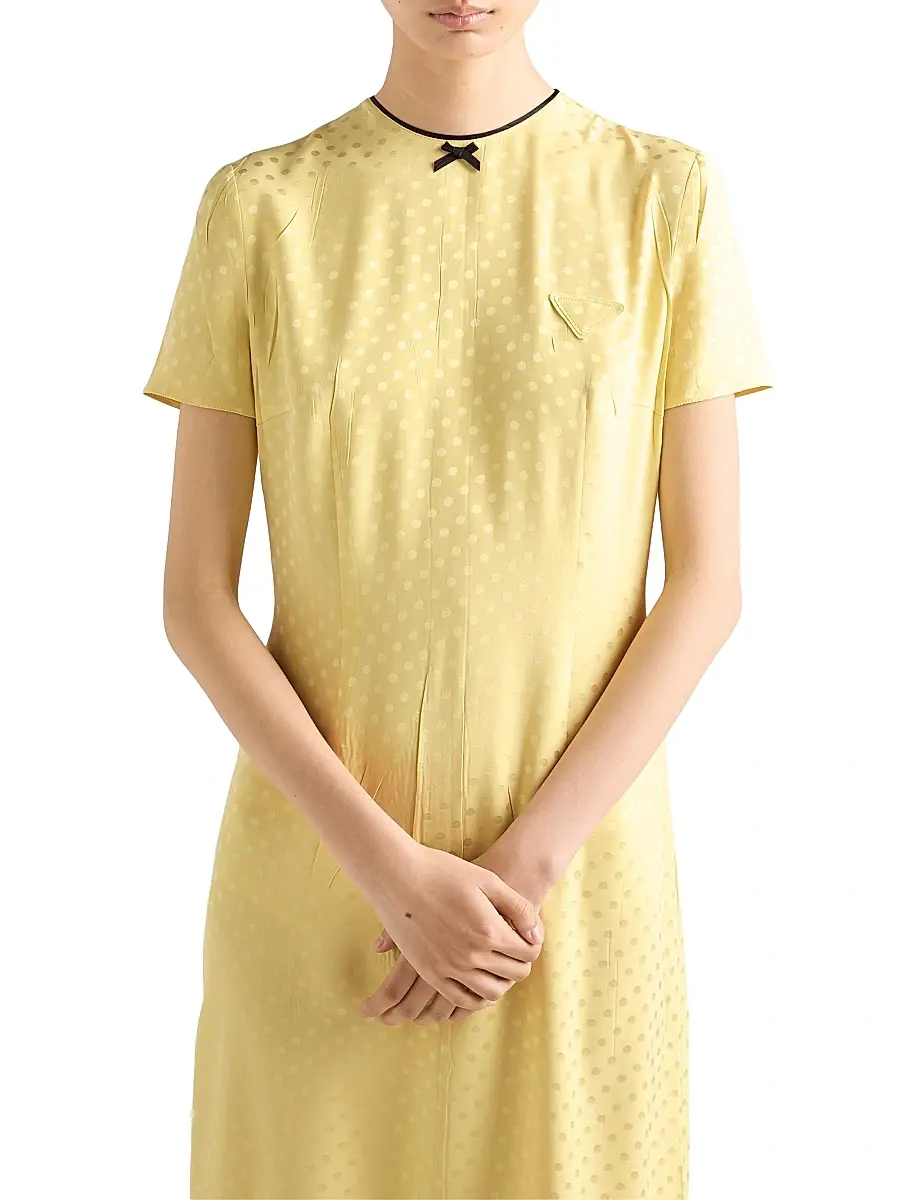 Prada Women's Polka-Dot Satin Dress | Thumbnail 5