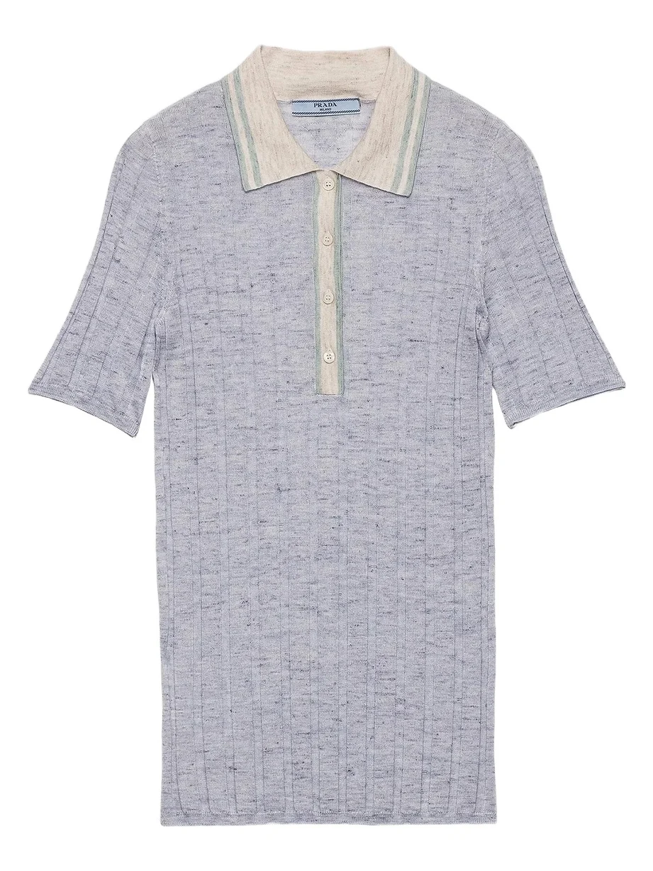 Prada Women's Cashmere, Silk and Linen Polo Sweater