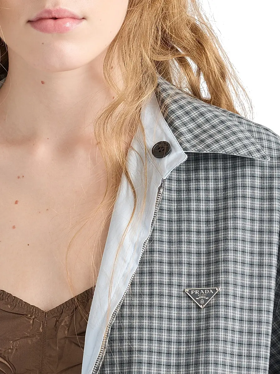 Prada Women's Checked Poplin Jacket | Thumbnail 5