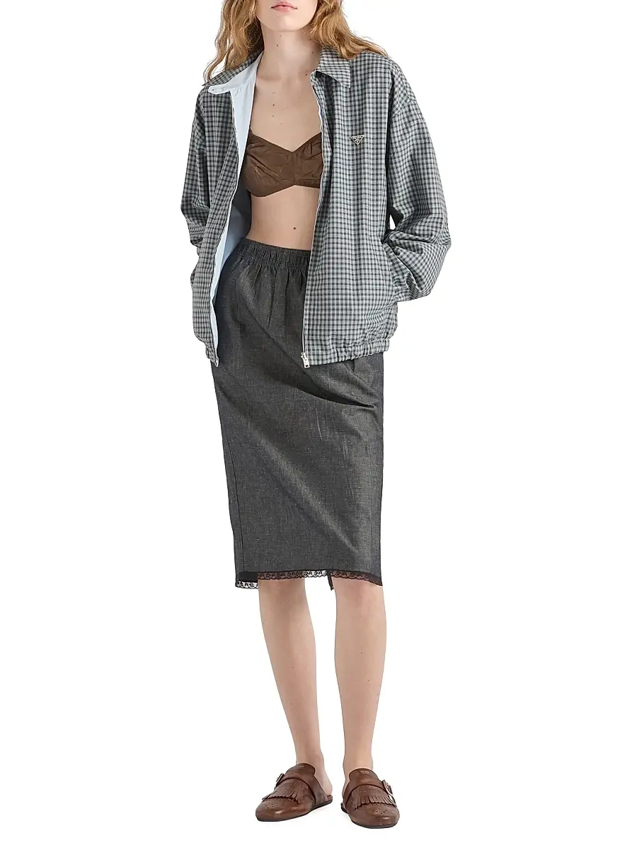 Prada Women's Checked Poplin Jacket | Thumbnail 6