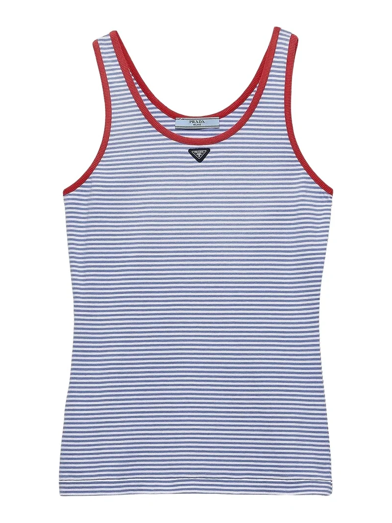 Women's Striped Cotton Jersey Tank Top Women's Striped Cotton Jersey Tank Top