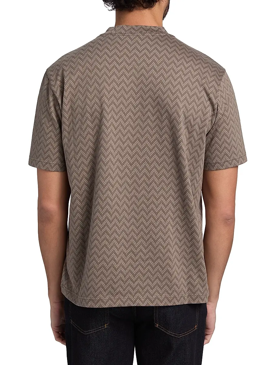 Emporio Armani Men's Logo Chevron Cotton Jersey T-Shirt | Thumbnail 5 Emporio Armani Men's Logo Chevron Cotton Jersey T-Shirt | Thumbnail 5