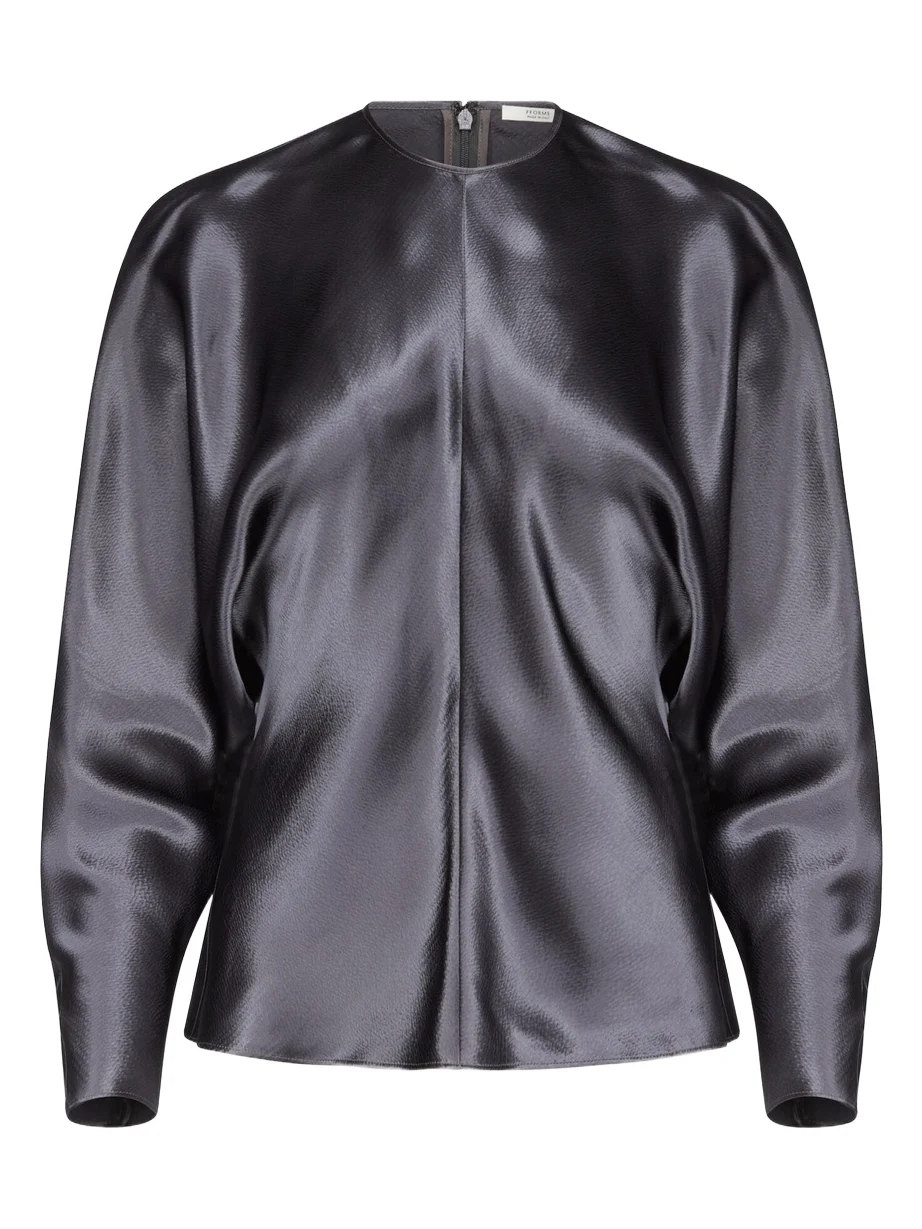 FFORME Sylvie Dolman-Sleeve Draped Satin Top