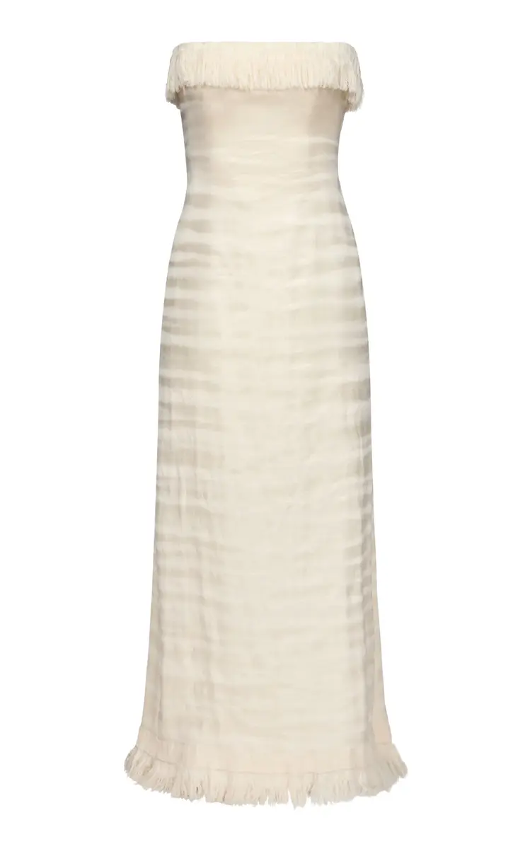 FFORME Paloma Fringed Cotton-Silk Blend Maxi Dress