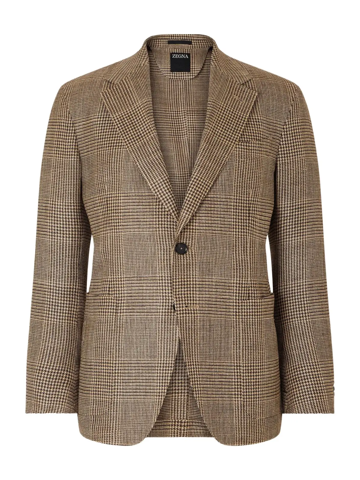Zegna Houndstooth Linen, Silk and Wool-Blend Blazer - Men