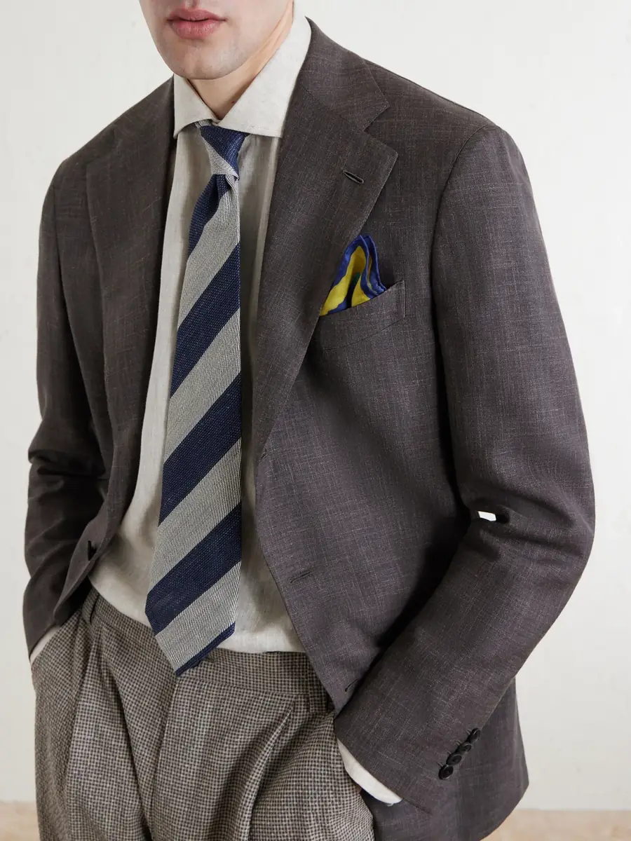 Rubinacci Printed Silk-Twill Pocket Square - Men | Thumbnail 2 Rubinacci Printed Silk-Twill Pocket Square - Men | Thumbnail 2