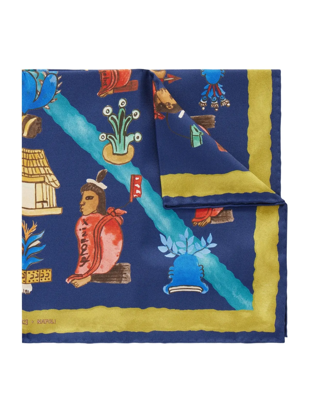 Printed Silk-Twill Pocket Square - Men Printed Silk-Twill Pocket Square - Men
