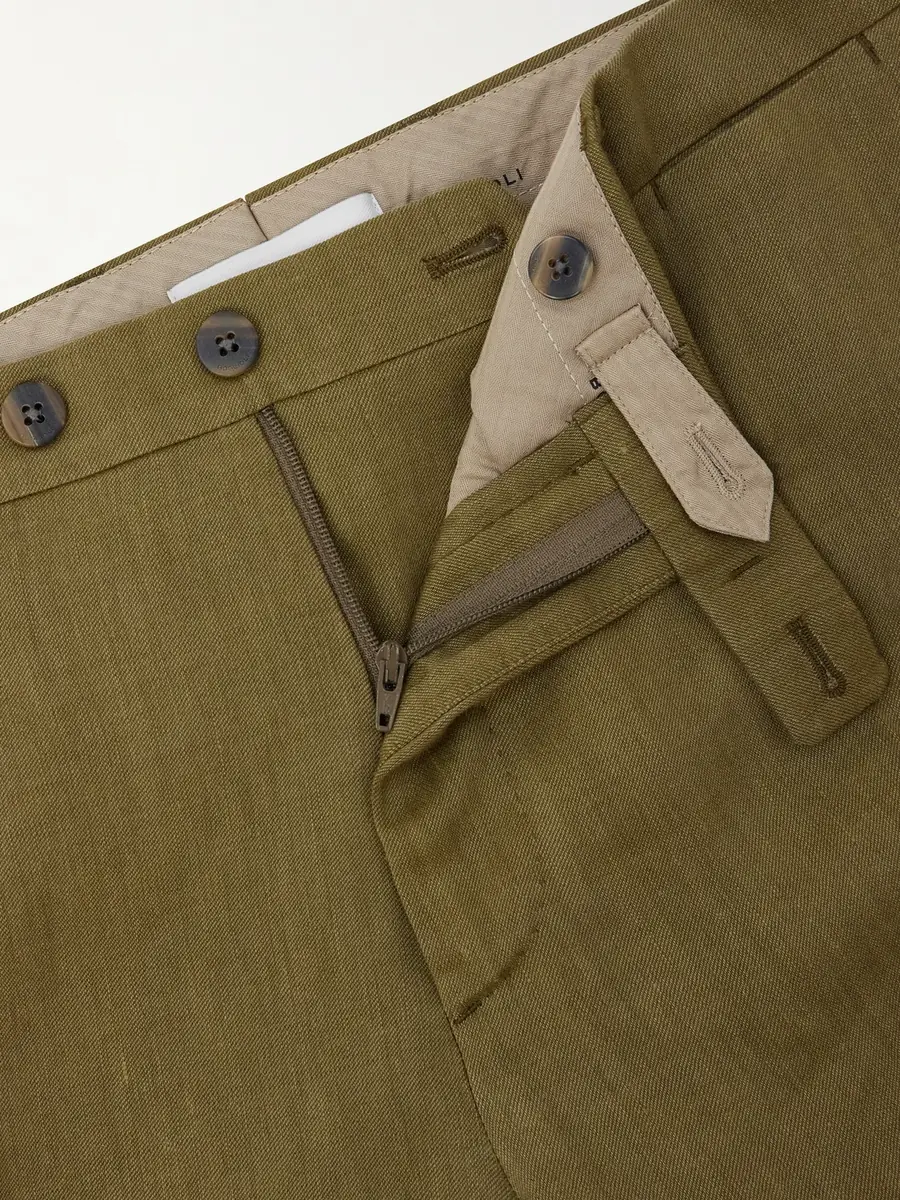 Boglioli Wool and Linen-Blend Straight Leg Trousers - Men | Thumbnail 5