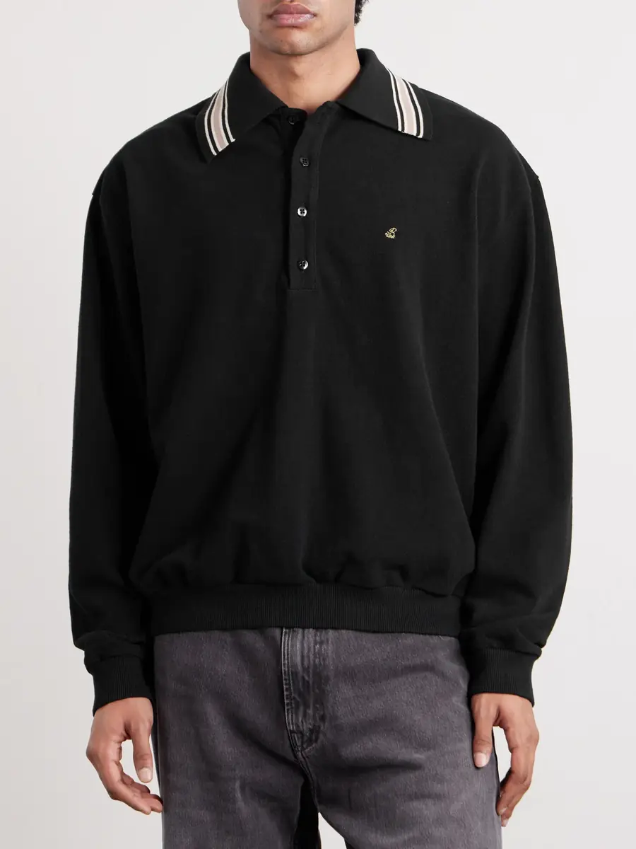 KAPITAL Box Striped Embroidered Cotton-Piqué Polo Shirt - Men | Thumbnail 3 KAPITAL Box Striped Embroidered Cotton-Piqué Polo Shirt - Men | Thumbnail 3