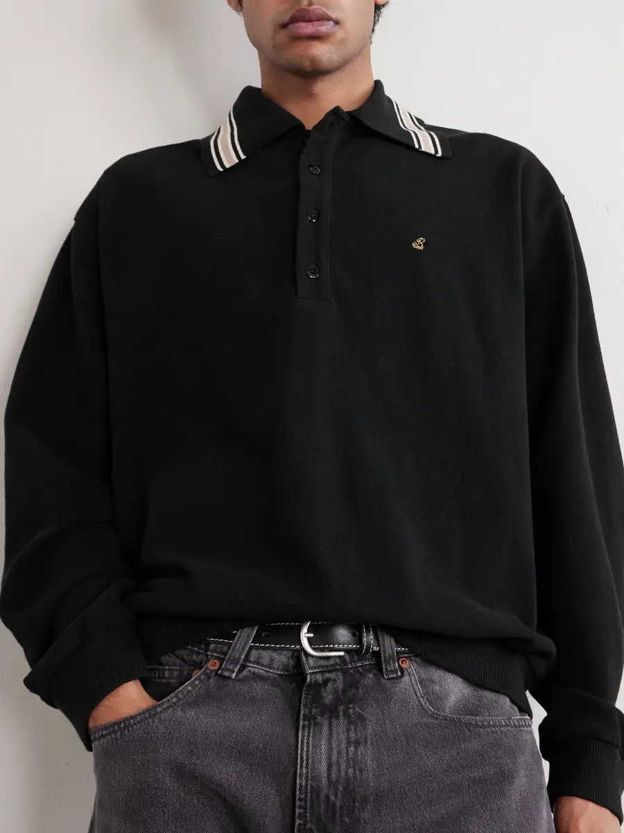 KAPITAL Box Striped Embroidered Cotton-Piqué Polo Shirt - Men | Thumbnail 5 KAPITAL Box Striped Embroidered Cotton-Piqué Polo Shirt - Men | Thumbnail 5