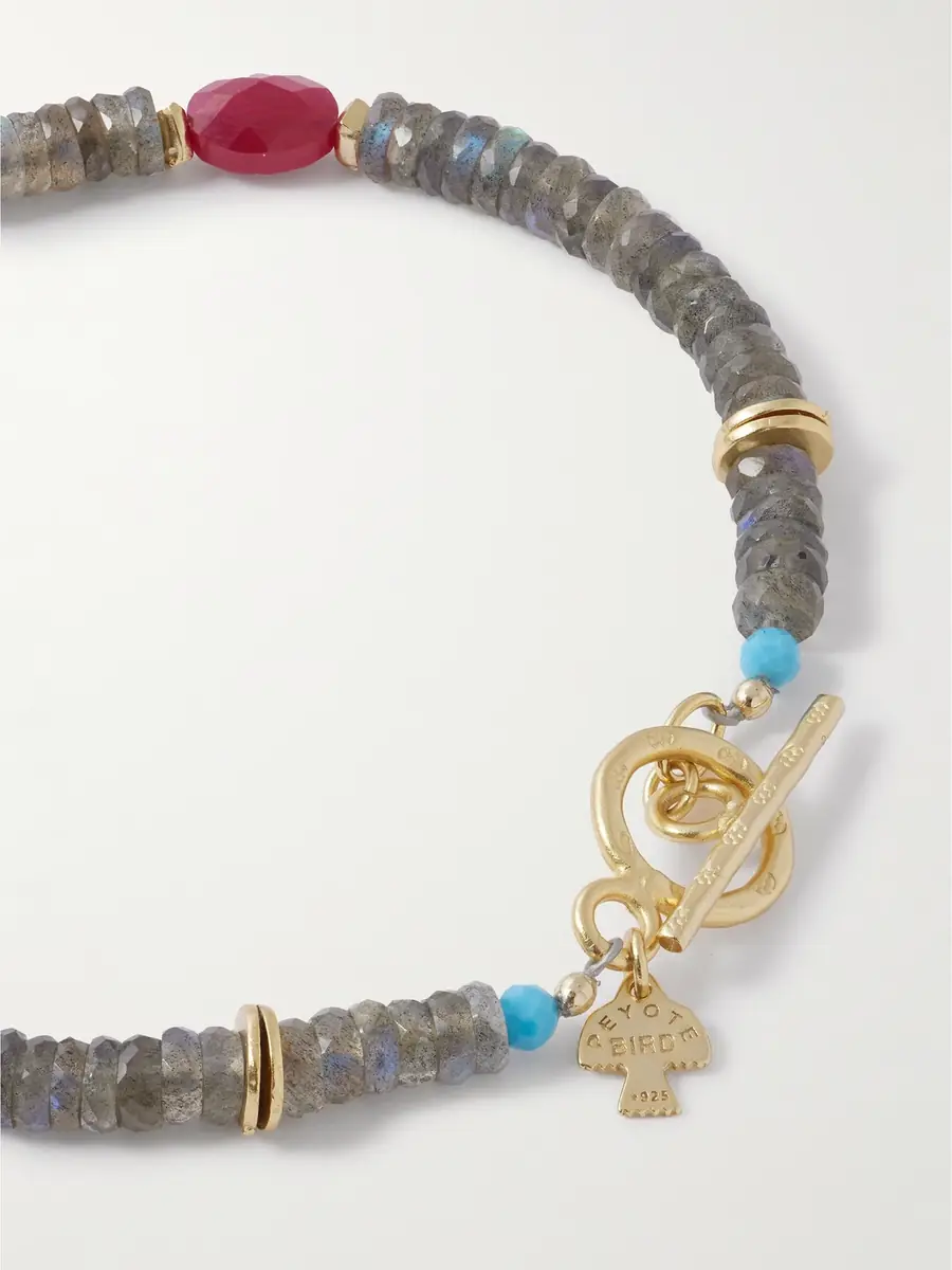 Peyote Bird Ember Gold-Plated Multi-Stone Beaded Bracelet - Men | Thumbnail 3 Peyote Bird Ember Gold-Plated Multi-Stone Beaded Bracelet - Men | Thumbnail 3