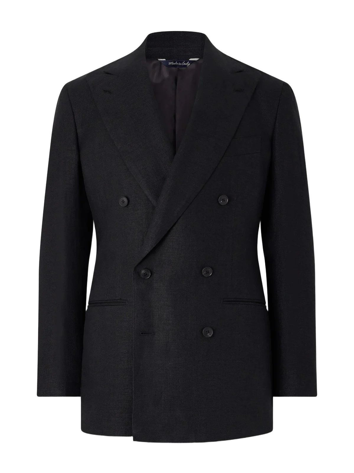Linen Double-Breasted Suit Jacket - Men Linen Double-Breasted Suit Jacket - Men