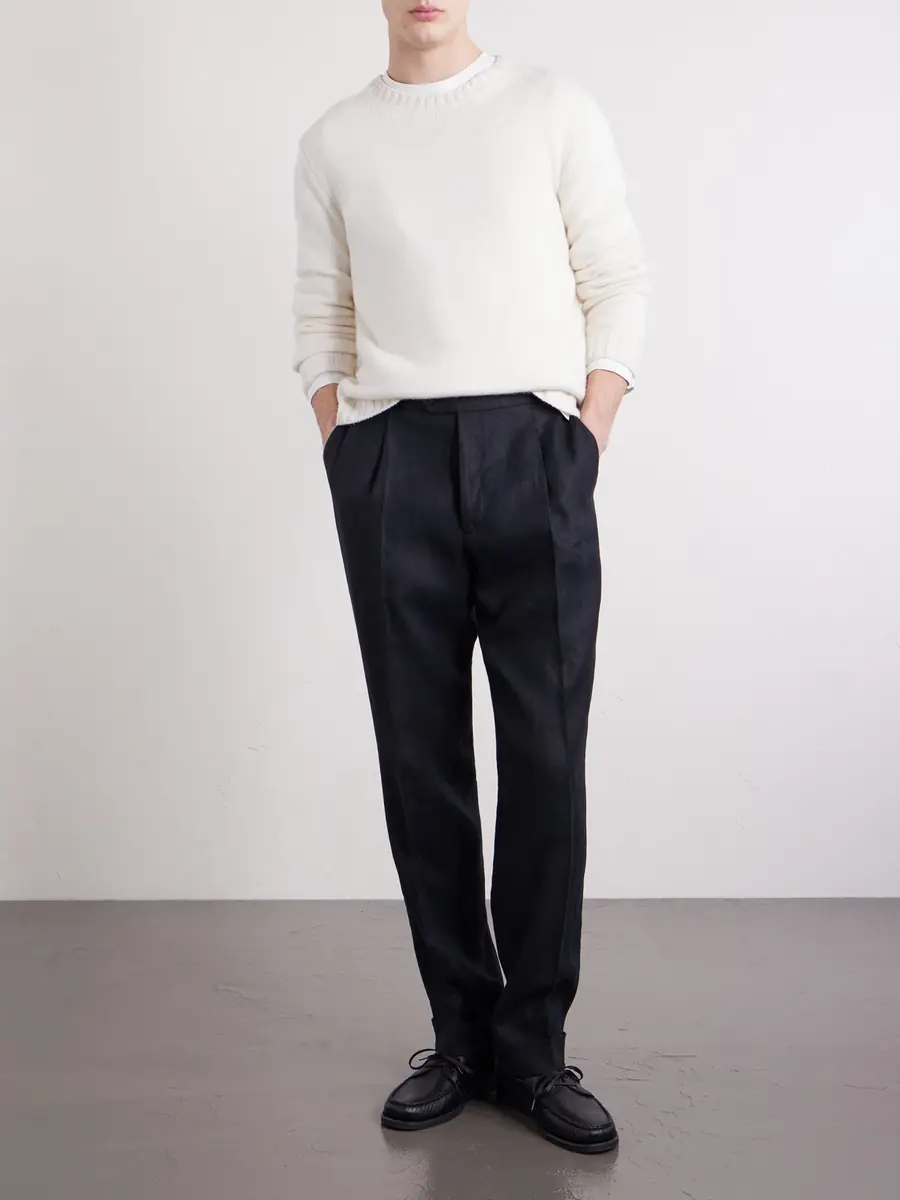 Saman Amel Amie Straight-Leg Linen Suit Trousers - Men | Thumbnail 2 Saman Amel Amie Straight-Leg Linen Suit Trousers - Men | Thumbnail 2