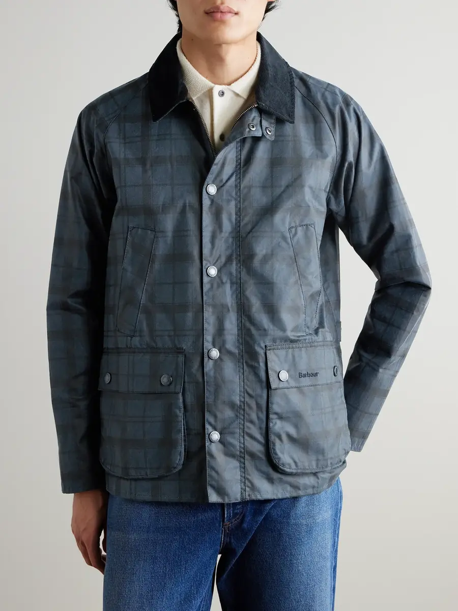 Barbour Ambleside Corduroy-Trimmed Checked Waxed-Cotton Jacket - Men | Thumbnail 3 Barbour Ambleside Corduroy-Trimmed Checked Waxed-Cotton Jacket - Men | Thumbnail 3