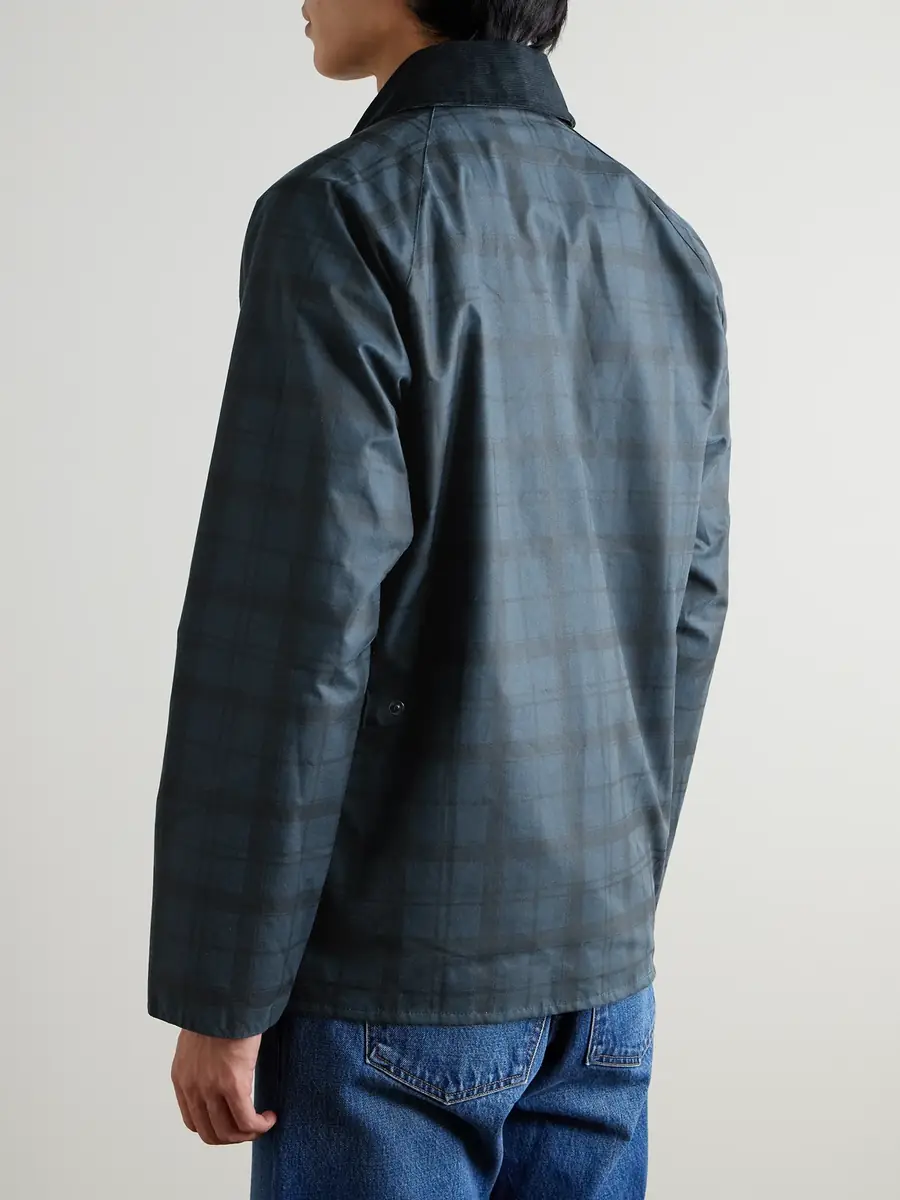 Barbour Ambleside Corduroy-Trimmed Checked Waxed-Cotton Jacket - Men | Thumbnail 4 Barbour Ambleside Corduroy-Trimmed Checked Waxed-Cotton Jacket - Men | Thumbnail 4
