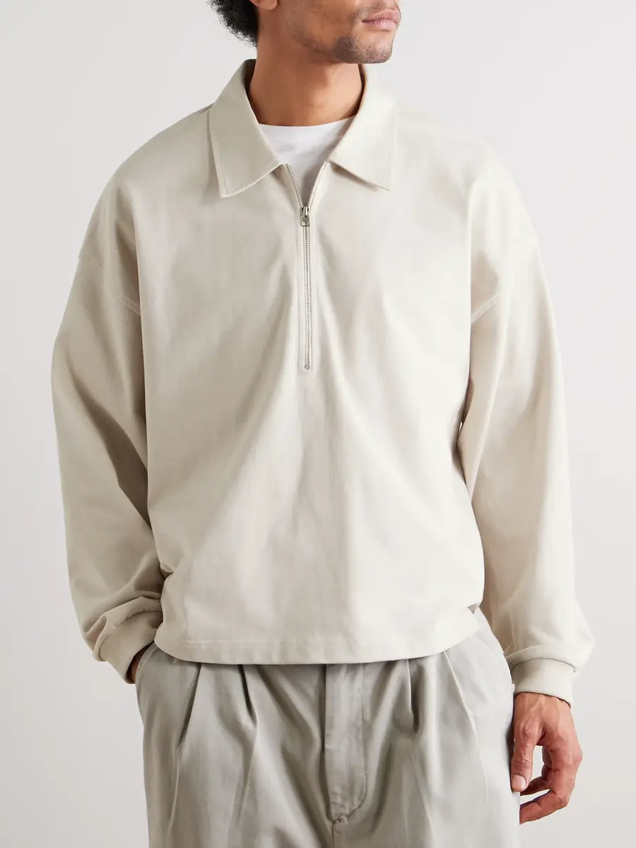 AGOLDE Darius Cotton-Jersey Half-Zip Polo Shirt - Men | Thumbnail 3 AGOLDE Darius Cotton-Jersey Half-Zip Polo Shirt - Men | Thumbnail 3