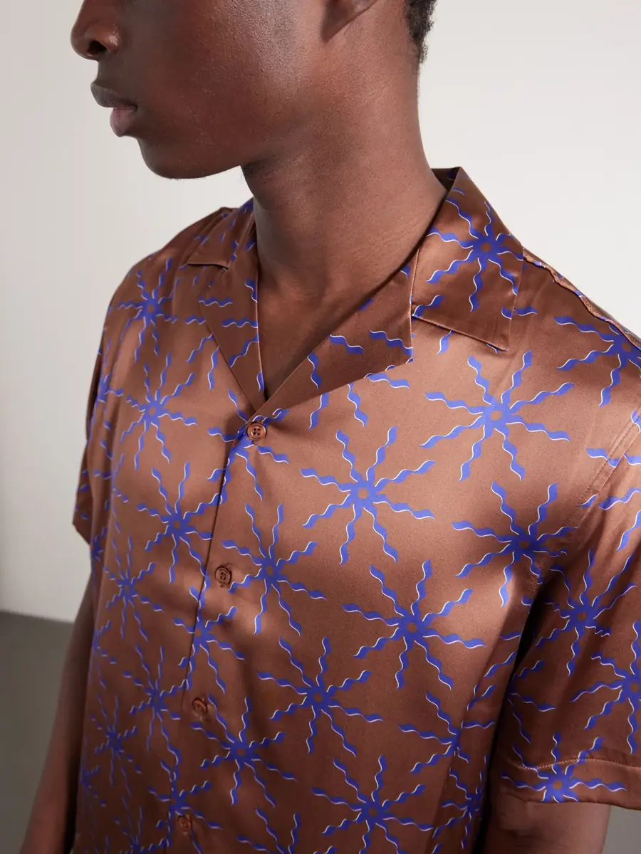Frescobol Carioca Roberto Printed Silk Shirt - Men | Thumbnail 4 Frescobol Carioca Roberto Printed Silk Shirt - Men | Thumbnail 4