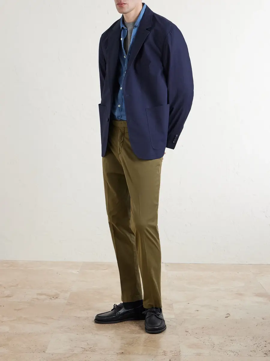 Boglioli Straight-Leg Cotton-Blend Trousers - Men | Thumbnail 2