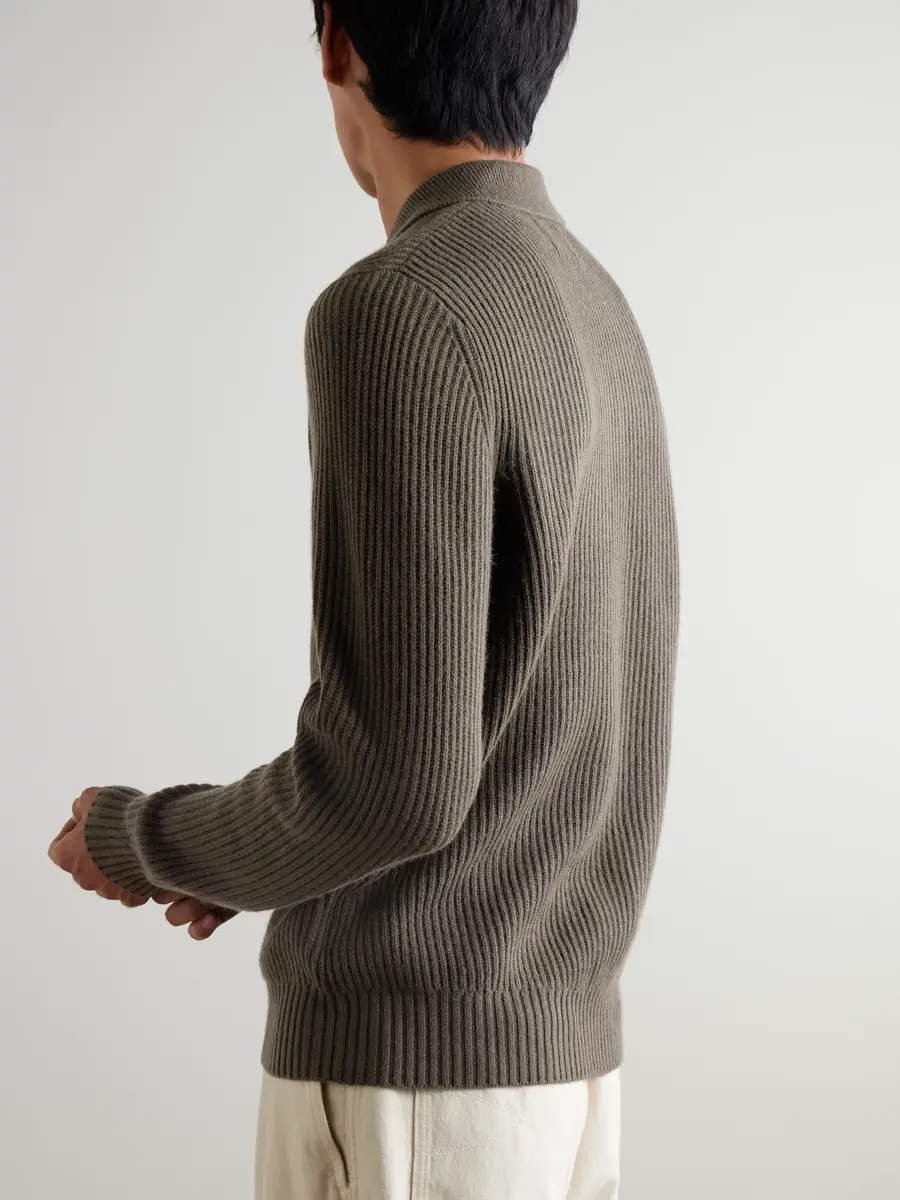 MR P. Ribbed Cashmere Polo Shirt - Men | Thumbnail 4