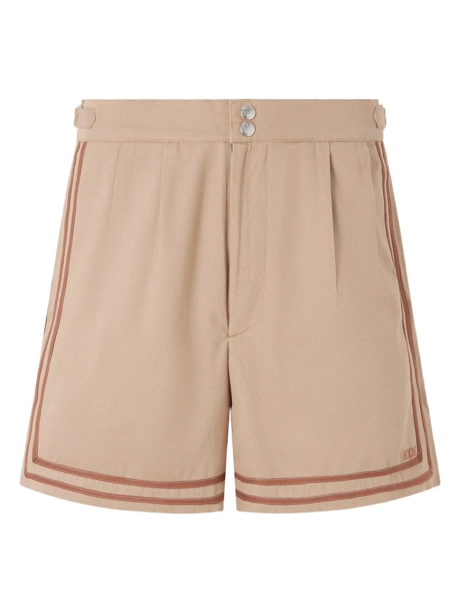 BODE Straight-Leg Pleated Cotton-Twill Shorts - Men