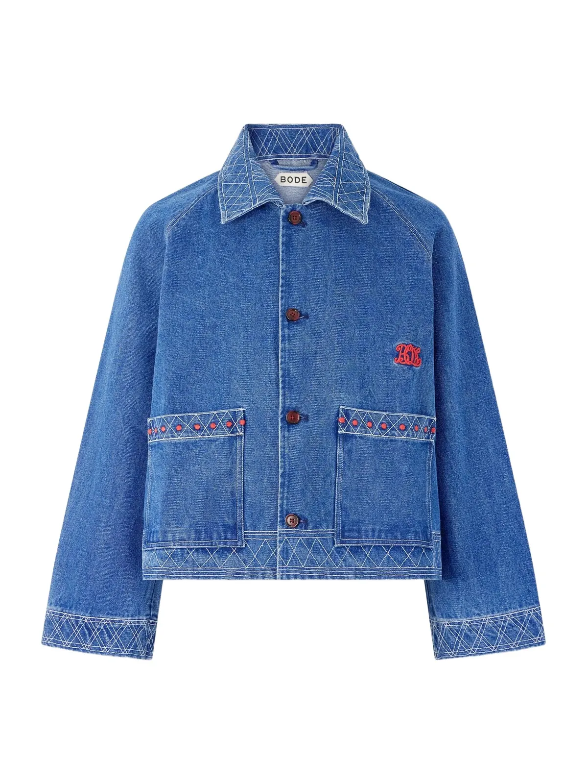 Embroidered Merino Wool-Blend Denim Jacket - Men