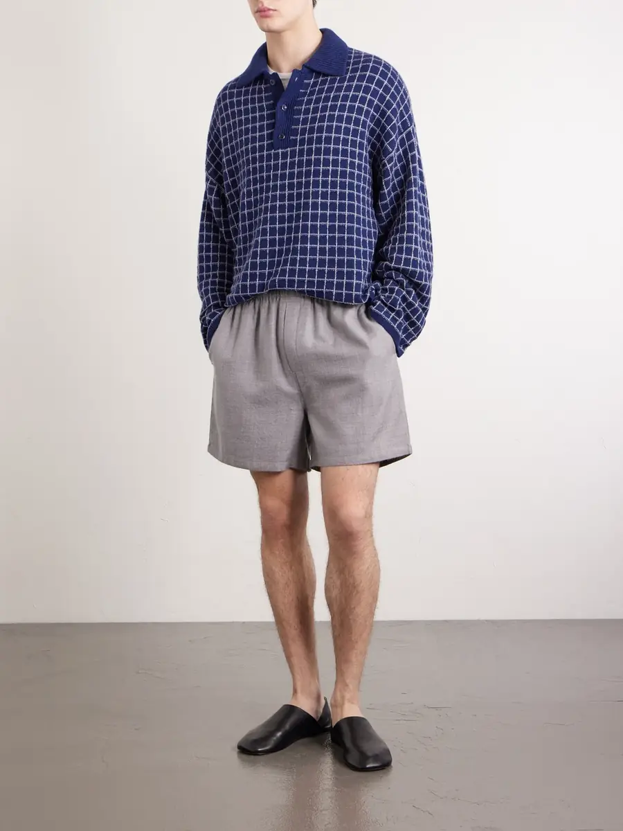 The Elder Statesman Dume Checked Cashmere and Silk-Blend Polo Shirt - Men | Thumbnail 2