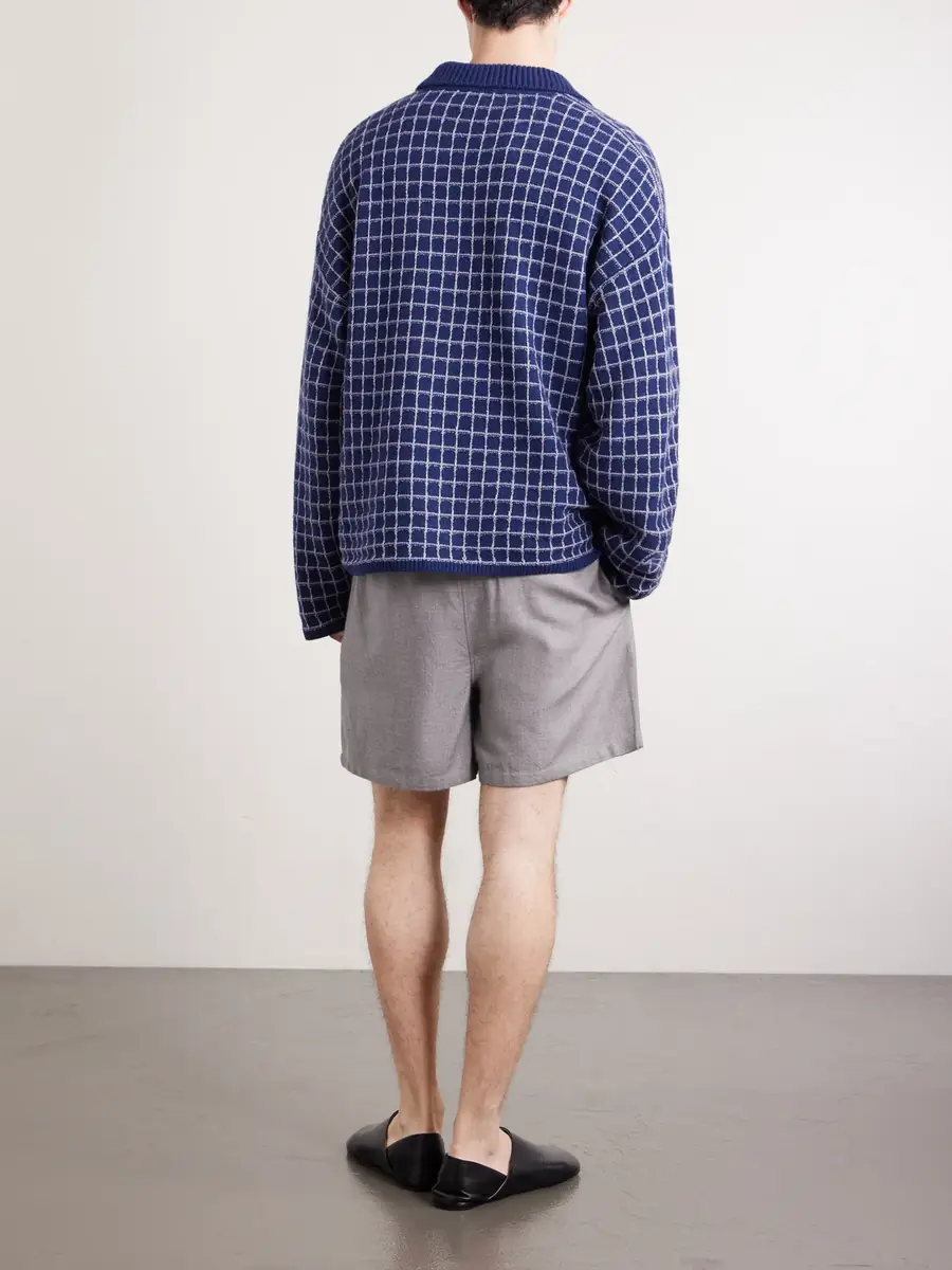The Elder Statesman Dume Checked Cashmere and Silk-Blend Polo Shirt - Men | Thumbnail 4