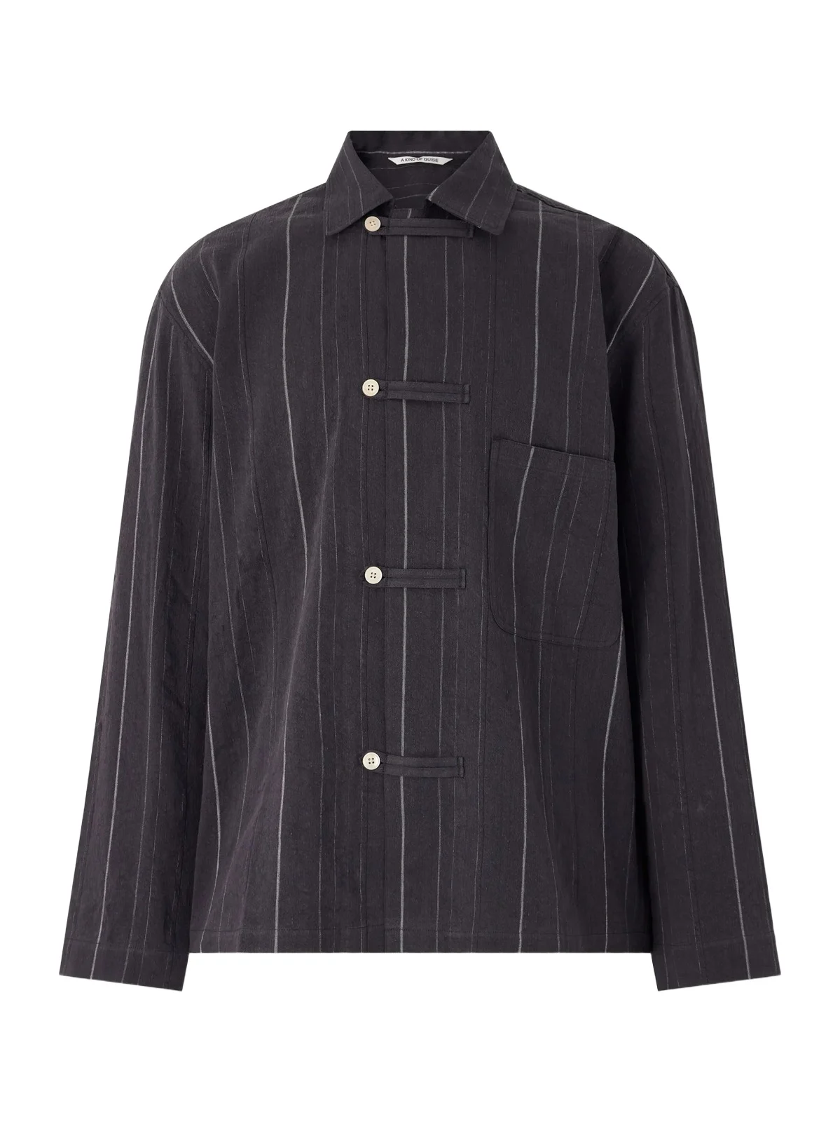 Matara Cropped Pinstriped Cotton and Linen-Blend Overshirt - Men Matara Cropped Pinstriped Cotton and Linen-Blend Overshirt - Men
