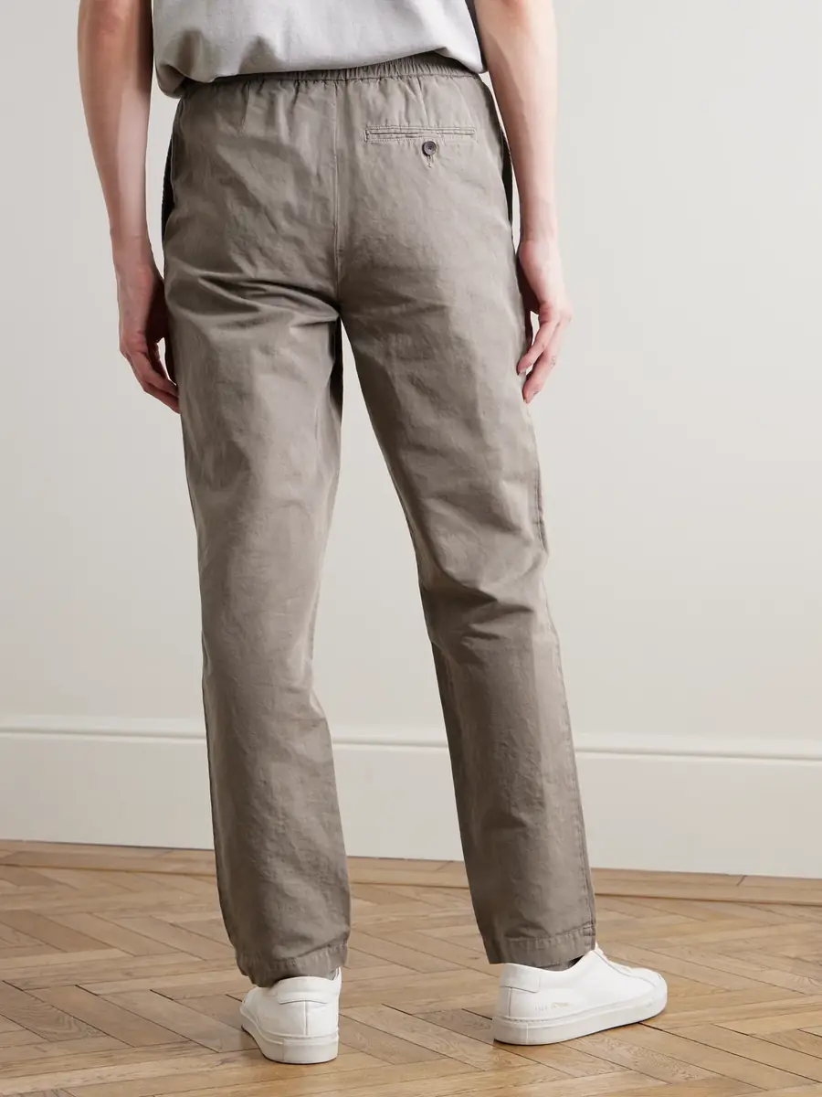 MR P. Straight-Leg Cotton and Linen-Blend Twill Drawstring Trousers - Men | Thumbnail 4 MR P. Straight-Leg Cotton and Linen-Blend Twill Drawstring Trousers - Men | Thumbnail 4