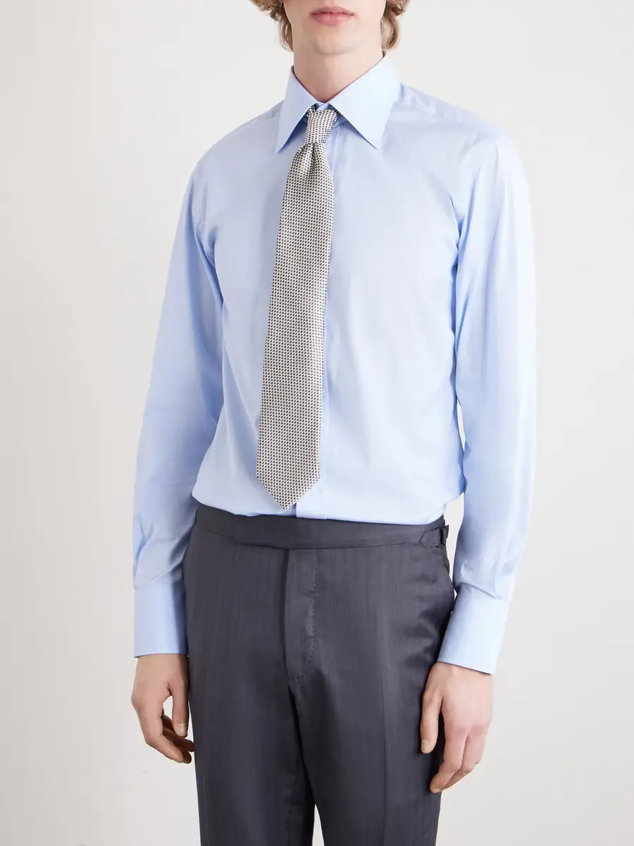 Tom Ford Classic-Collar Cotton-Poplin Shirt - Men | Thumbnail 3 Tom Ford Classic-Collar Cotton-Poplin Shirt - Men | Thumbnail 3