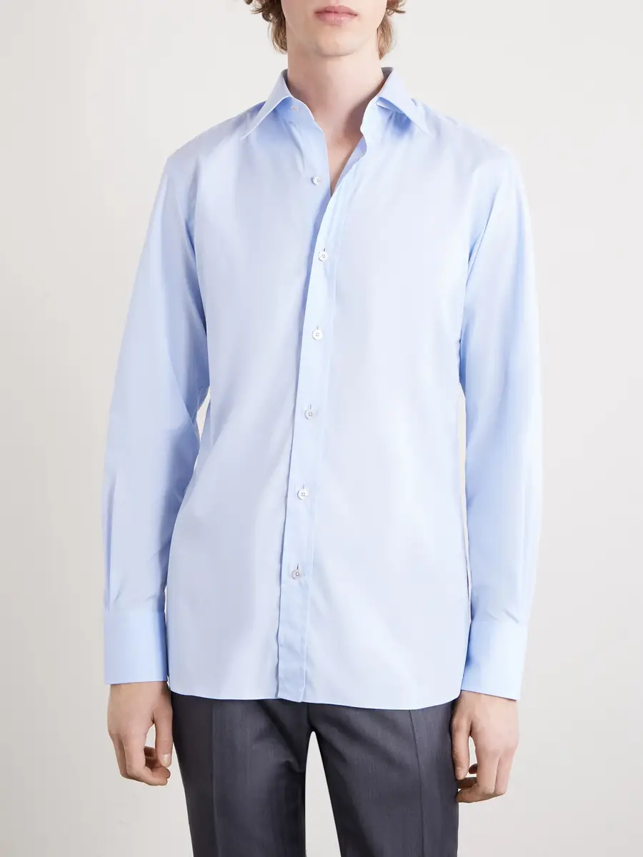 Tom Ford Classic-Collar Cotton-Poplin Shirt - Men | Thumbnail 5 Tom Ford Classic-Collar Cotton-Poplin Shirt - Men | Thumbnail 5