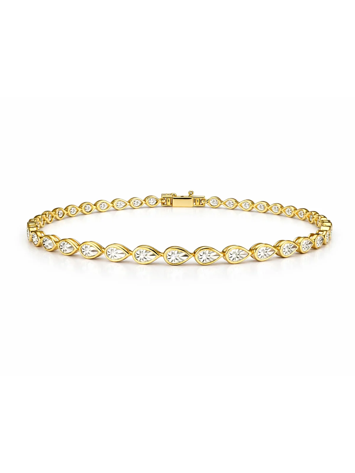 0.18ct Diamond 14K Gold Tennis Bracelet