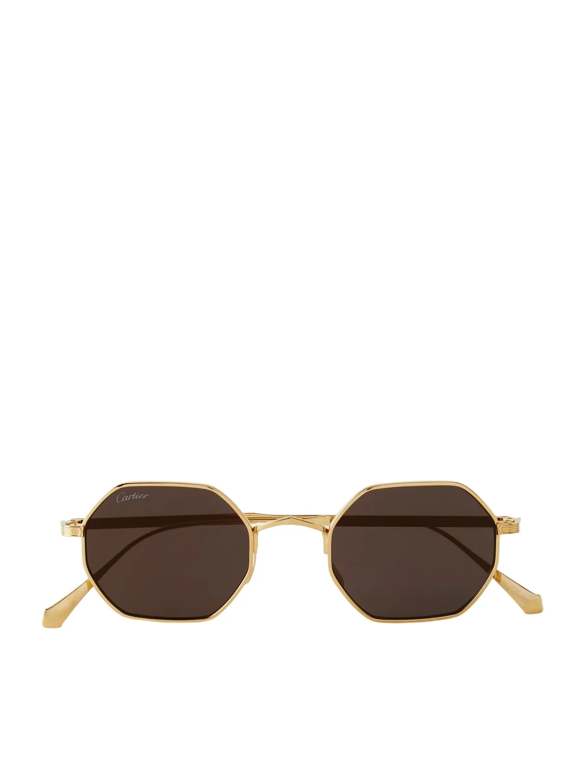 Octagon-frame Gold-tone Sunglasses