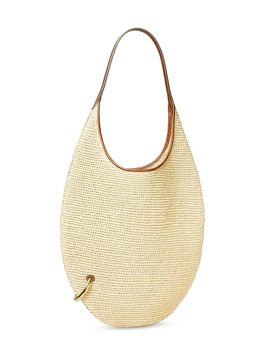 Tory Burch Women's Pierced Raffia Shoulder Bag - Natural | Thumbnail 3 Tory Burch Women's Pierced Raffia Shoulder Bag - Natural | Thumbnail 3