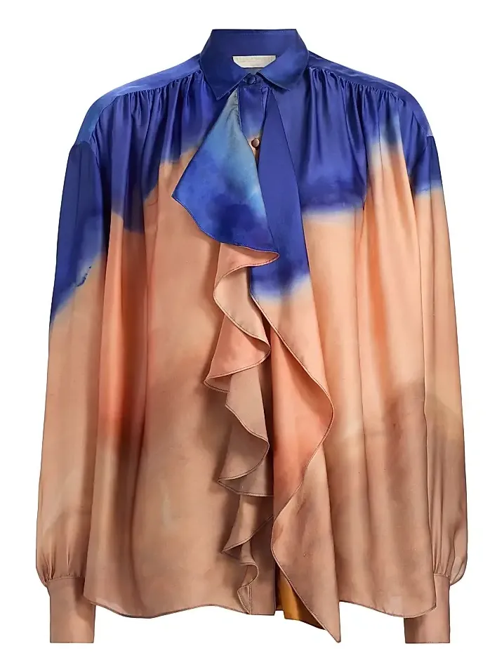 Women's Gesture Printed Silk Blouse Women's Gesture Printed Silk Blouse