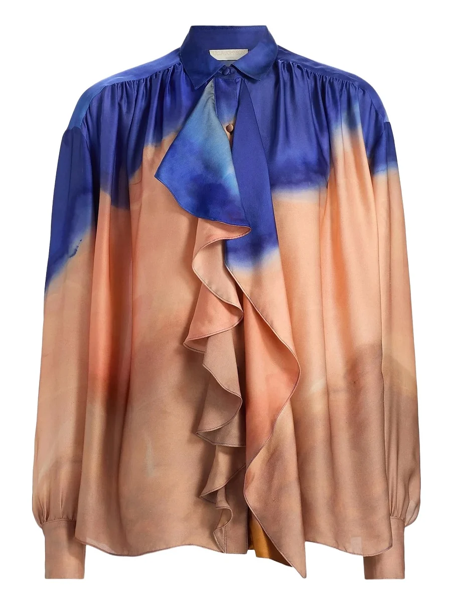 Women's Gesture Printed Silk Blouse Women's Gesture Printed Silk Blouse