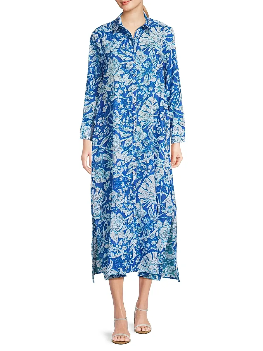 Ro's Garden Women's Farrah Printed Long Tunic-Style Dress | Thumbnail 2 Ro's Garden Women's Farrah Printed Long Tunic-Style Dress | Thumbnail 2