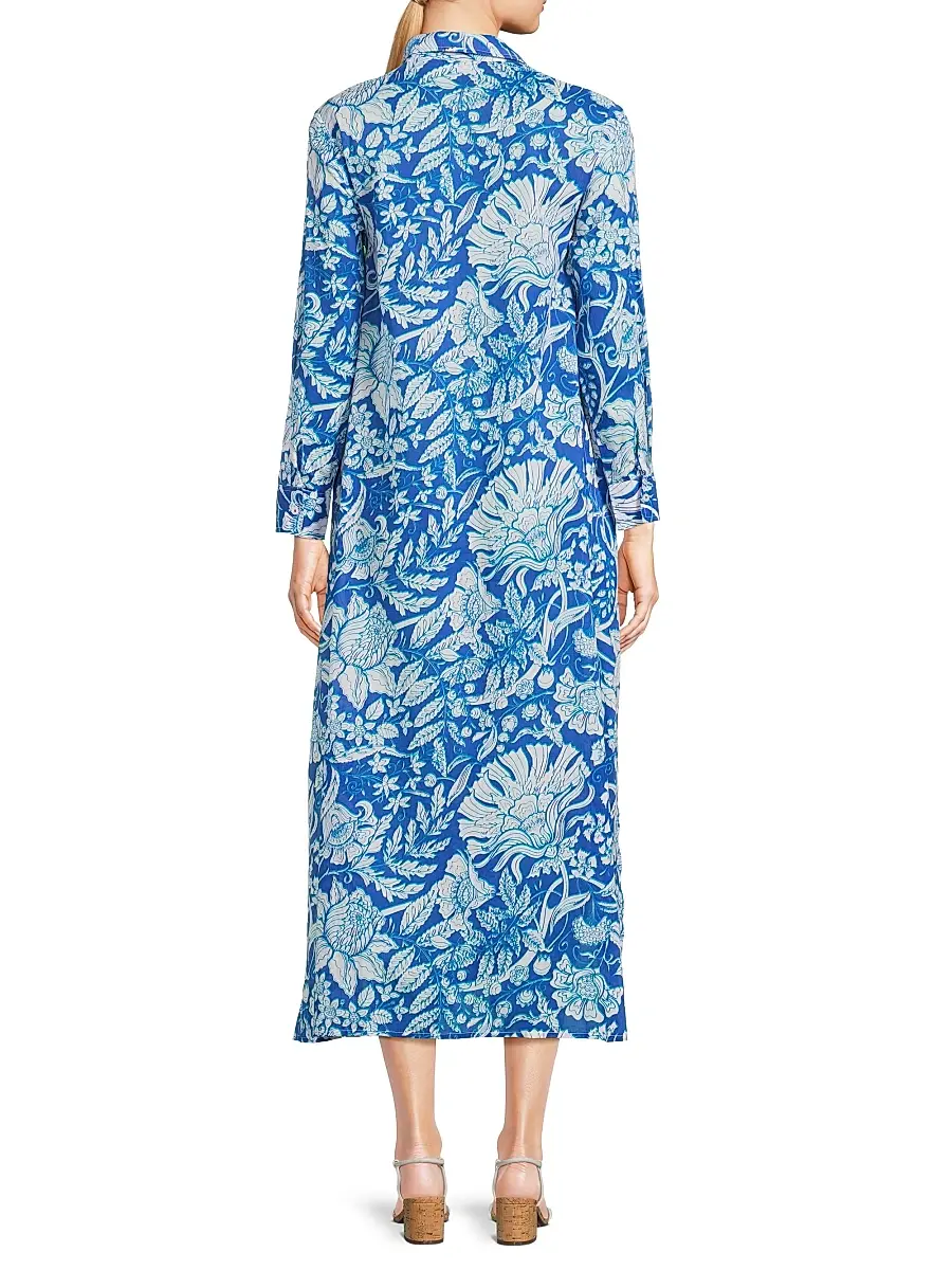 Ro's Garden Women's Farrah Printed Long Tunic-Style Dress | Thumbnail 5 Ro's Garden Women's Farrah Printed Long Tunic-Style Dress | Thumbnail 5