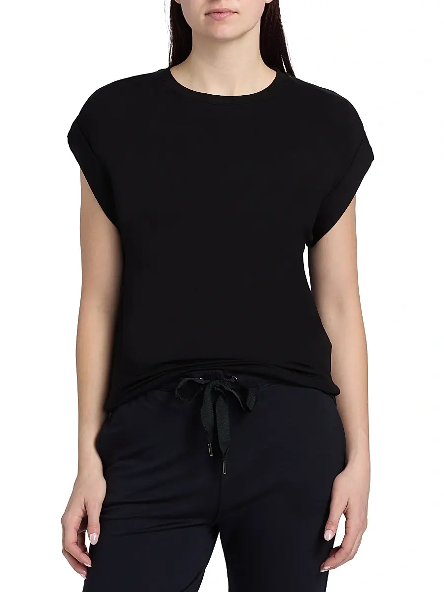 MAJESTIC FILATURES Women's French Terry Crewneck T-Shirt | Thumbnail 3 MAJESTIC FILATURES Women's French Terry Crewneck T-Shirt | Thumbnail 3