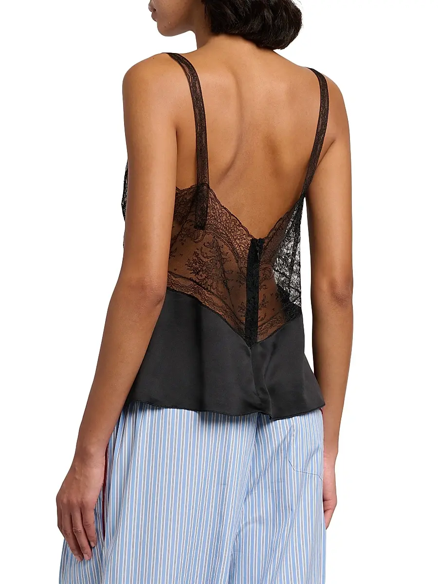 Dolce & Gabbana Women's Lace V-Neck Tank | Thumbnail 5