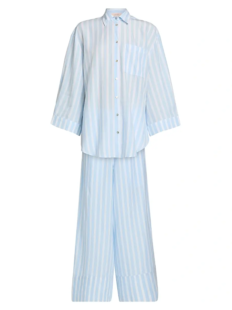 Papinelle Women's Amelie Oversized Pajamas - Clear Sky - Size XL | Image 1 Papinelle Women's Amelie Oversized Pajamas - Clear Sky - Size XL | Image 1