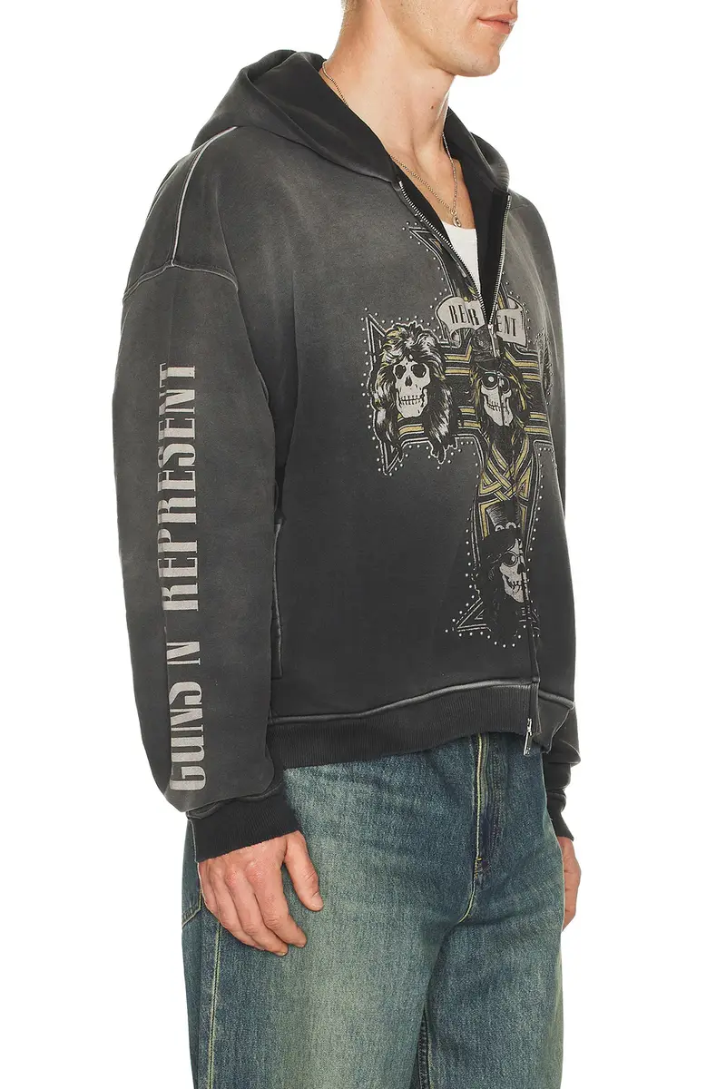 Represent x Guns N' Roses Cross Zip Through Hoodie | Thumbnail 5