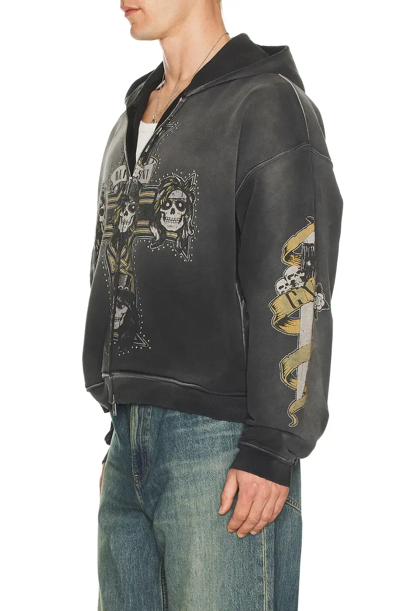Represent x Guns N' Roses Cross Zip Through Hoodie | Thumbnail 6