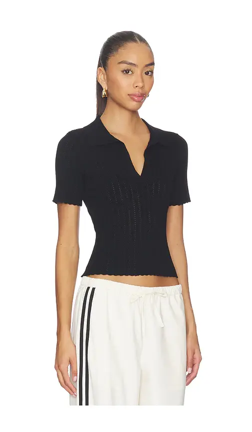 Joe's Jeans The Jess Pointelle Polo Shirt | Thumbnail 2 Joe's Jeans The Jess Pointelle Polo Shirt | Thumbnail 2
