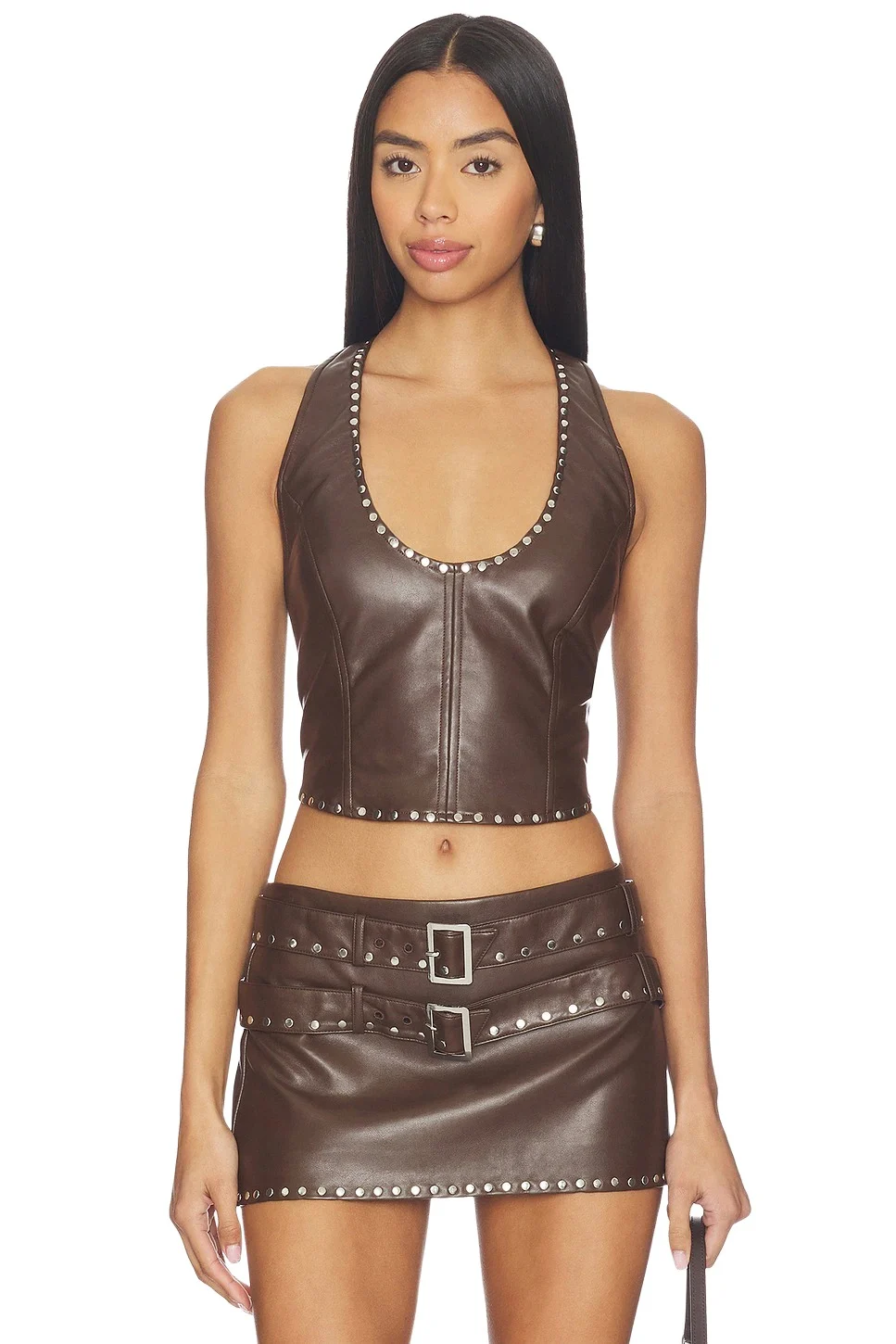 LAMARQUE x REVOLVE Liddy Faux Leather Studded Halter Top